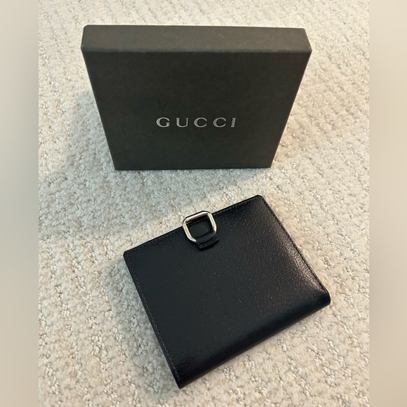 Gucci Navy Leather Bifold Wallet - Picture 1 of 12